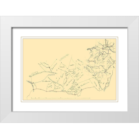 Roanoke Virginia - 1880 White Modern Wood Framed Art Print with Double Matting by Unknown