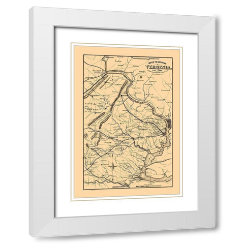 Seat of War Virginia - Duncan 1862 White Modern Wood Framed Art Print with Double Matting by Duncan