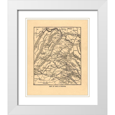 Seat of War Virginia 1865 White Modern Wood Framed Art Print with Double Matting by Unknown