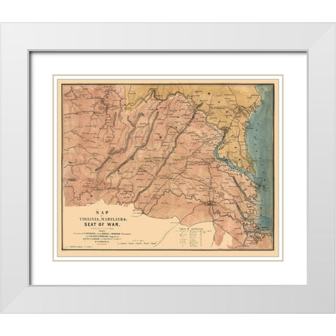 Seat of War Virginia - Ludwig 1861 White Modern Wood Framed Art Print with Double Matting by Ludwig