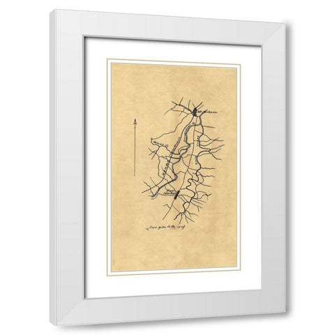 Shenandoah County Virginia - 1863 White Modern Wood Framed Art Print with Double Matting by Unknown