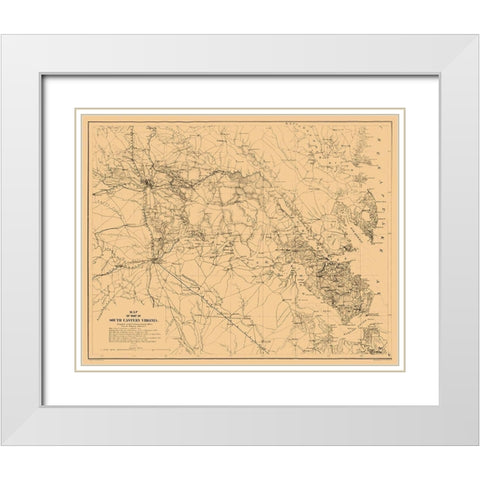 South Eastern Virginia - Cooke 1862 White Modern Wood Framed Art Print with Double Matting by Cooke