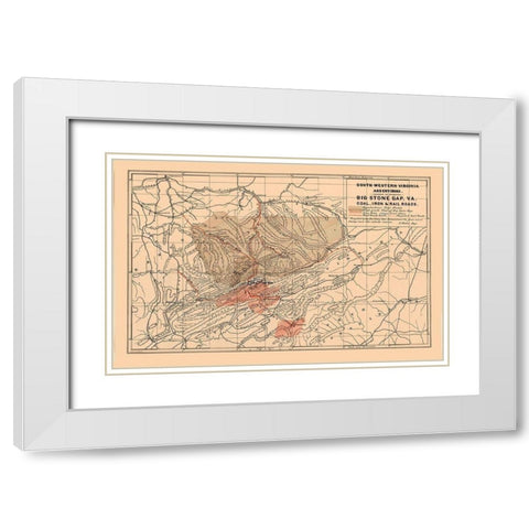 South Western Virginia - Nader 1892 White Modern Wood Framed Art Print with Double Matting by Nader