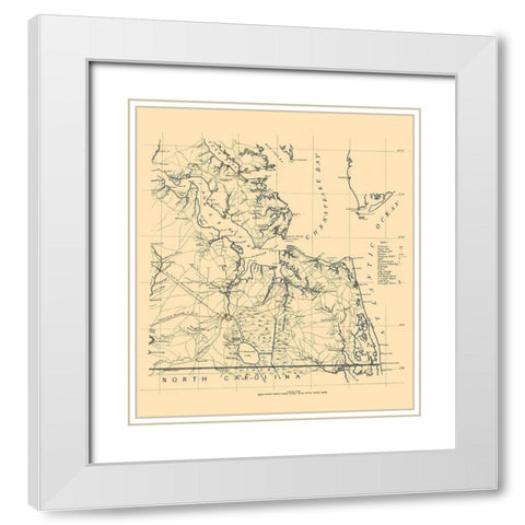Southeastern Virginia 1862 White Modern Wood Framed Art Print with Double Matting by Unknown