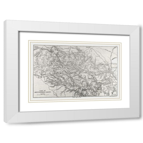 Spotsylvania County Virginia - Stanford 1860 White Modern Wood Framed Art Print with Double Matting by Stanford