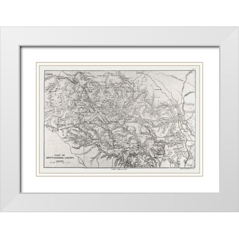Spotsylvania County Virginia - Stanford 1860 White Modern Wood Framed Art Print with Double Matting by Stanford