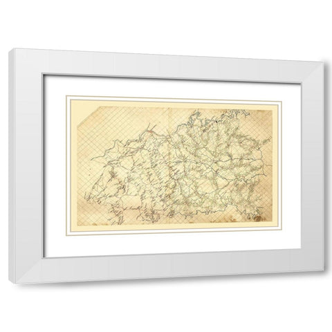 Spotsylvania County Virginia - 1860 White Modern Wood Framed Art Print with Double Matting by Unknown