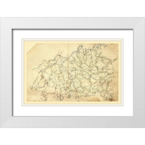Spotsylvania County Virginia - 1860 White Modern Wood Framed Art Print with Double Matting by Unknown