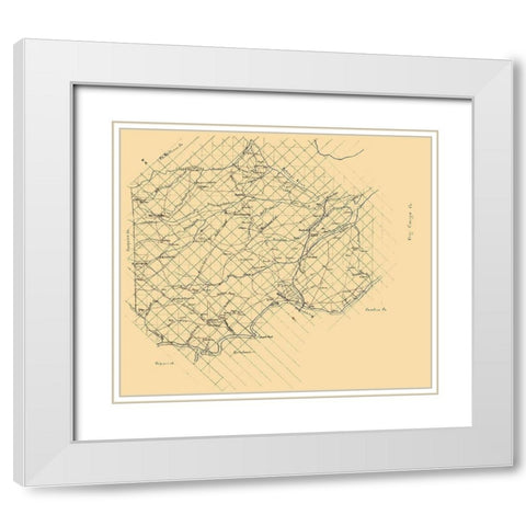 Stafford County Virginia - 1860 White Modern Wood Framed Art Print with Double Matting by Unknown