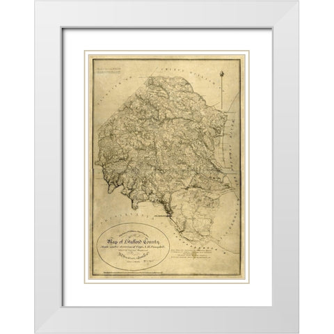 Stafford County Virginia - Campbell 1864 White Modern Wood Framed Art Print with Double Matting by Campbell