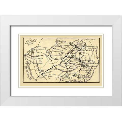 Virginia - Hotchkiss 1886 White Modern Wood Framed Art Print with Double Matting by Hotchkiss