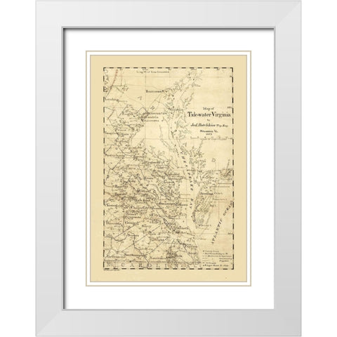 Virginia Tidewaters - Hotchkiss 1873 White Modern Wood Framed Art Print with Double Matting by Hotchkiss