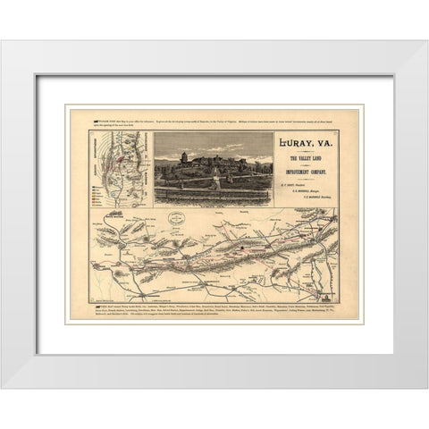 Valley of Virginia - 1890 White Modern Wood Framed Art Print with Double Matting by Unknown