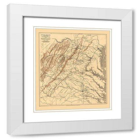 Virginia Maryland - Sifton 1912 White Modern Wood Framed Art Print with Double Matting by Sifton