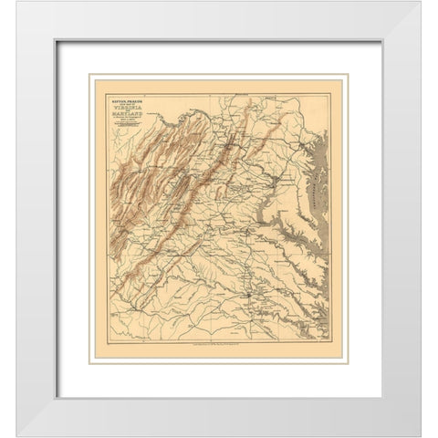 Virginia Maryland - Sifton 1912 White Modern Wood Framed Art Print with Double Matting by Sifton