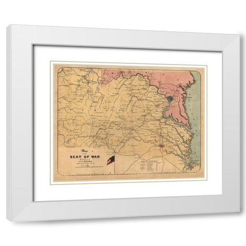 Virginia Maryland - Grant 1861 White Modern Wood Framed Art Print with Double Matting by Grant