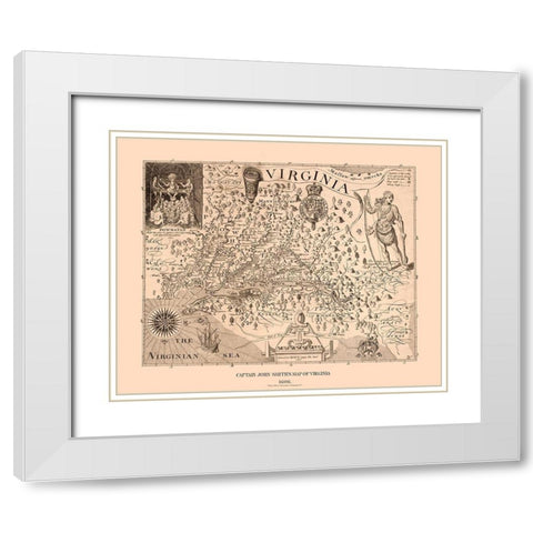Virginia - 1900 White Modern Wood Framed Art Print with Double Matting by Unknown