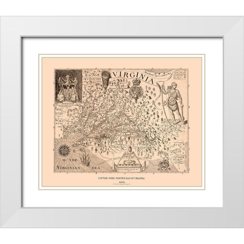 Virginia - 1900 White Modern Wood Framed Art Print with Double Matting by Unknown