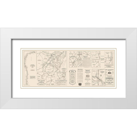 Virginia - 1912 White Modern Wood Framed Art Print with Double Matting by Unknown