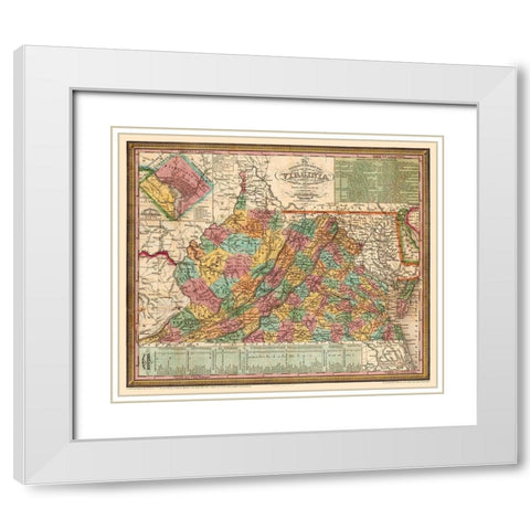 Virginia - Mitchell 1834 White Modern Wood Framed Art Print with Double Matting by Mitchell