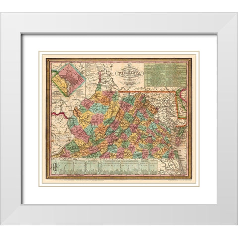 Virginia - Mitchell 1834 White Modern Wood Framed Art Print with Double Matting by Mitchell