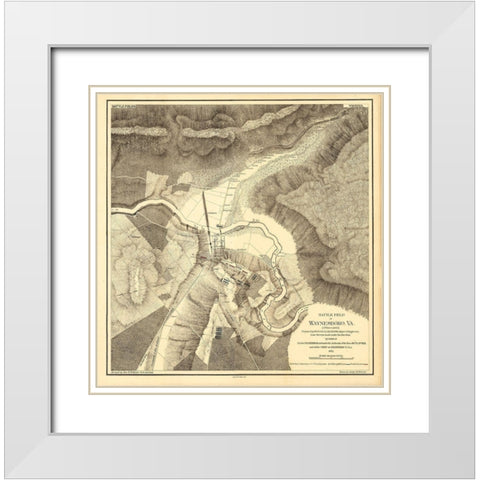 Waynesboro Virginia - Holland 1865 White Modern Wood Framed Art Print with Double Matting by Holland