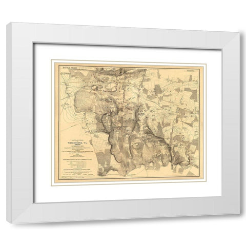 Winchester Virginia - 1864 White Modern Wood Framed Art Print with Double Matting by Unknown