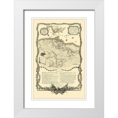Yorktown Virginia - Tanner 1825 White Modern Wood Framed Art Print with Double Matting by Tanner