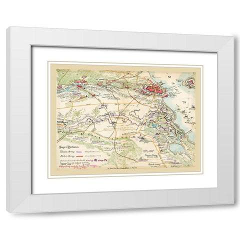 Yorktown Virginia - Heinitzelman 1862 White Modern Wood Framed Art Print with Double Matting by Heinitzelman