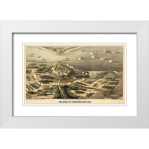 Yorktown Virginia - Worest 1862 White Modern Wood Framed Art Print with Double Matting by Worest