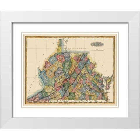 Virginia - Lucas 1823 White Modern Wood Framed Art Print with Double Matting by Lucas