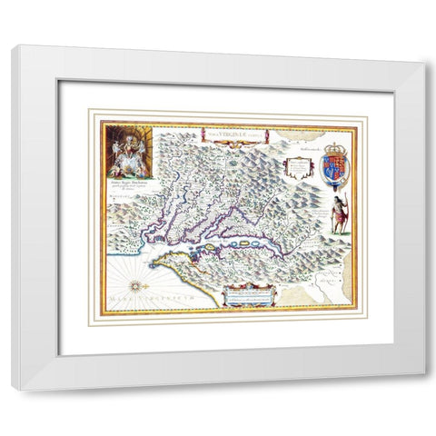 Virginia - 1636 White Modern Wood Framed Art Print with Double Matting by Powhatan