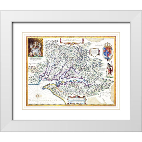 Virginia - 1636 White Modern Wood Framed Art Print with Double Matting by Powhatan