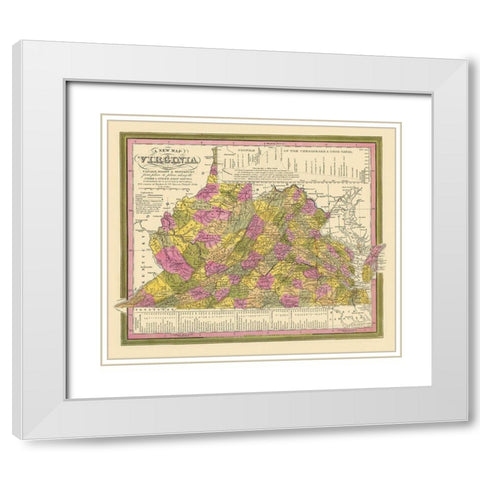 Virginia - Mitchell 1846 White Modern Wood Framed Art Print with Double Matting by Mitchell