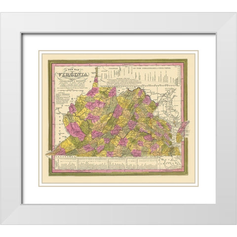 Virginia - Mitchell 1846 White Modern Wood Framed Art Print with Double Matting by Mitchell