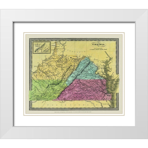 Virginia - Burr 1834 White Modern Wood Framed Art Print with Double Matting by Burr
