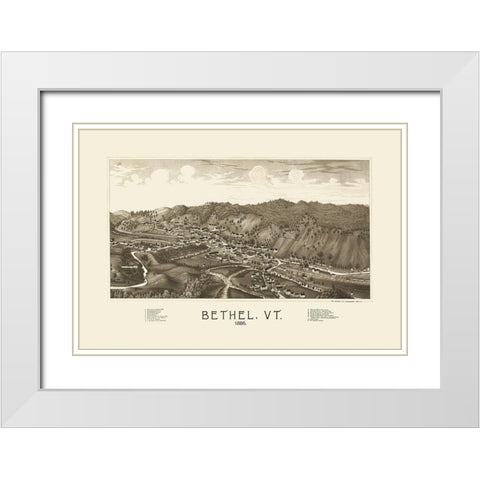 Bethel Vermont - Burleigh 1886 White Modern Wood Framed Art Print with Double Matting by Burleigh