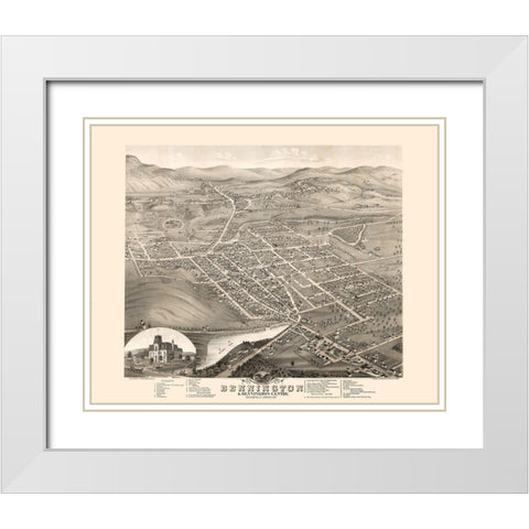 Bennington Vermont - Stoner 1877 White Modern Wood Framed Art Print with Double Matting by Stoner