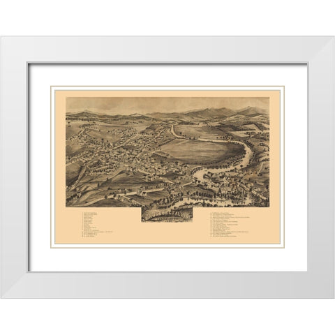 Enosburg Falls Vermont - Norris 1892 White Modern Wood Framed Art Print with Double Matting by Norris