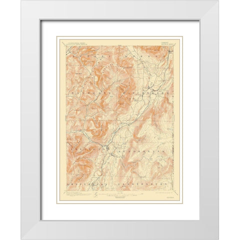 Equinox Vermont Quad - USGS 1900 White Modern Wood Framed Art Print with Double Matting by USGS