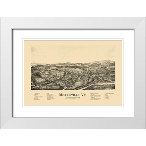Morrisville Vermont - Norris 1889 White Modern Wood Framed Art Print with Double Matting by Norris