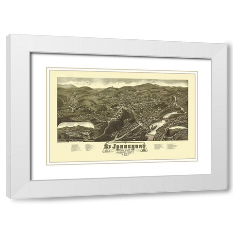 Saint Johnsbury Vermont - Norris 1884 White Modern Wood Framed Art Print with Double Matting by Norris