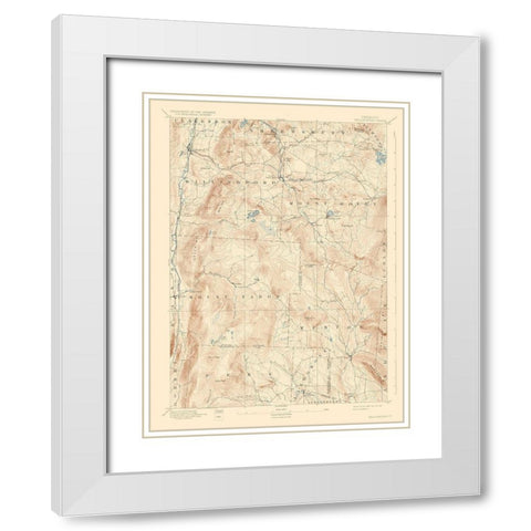 Wallingford Vermont Quad - USGS 1893 White Modern Wood Framed Art Print with Double Matting by USGS