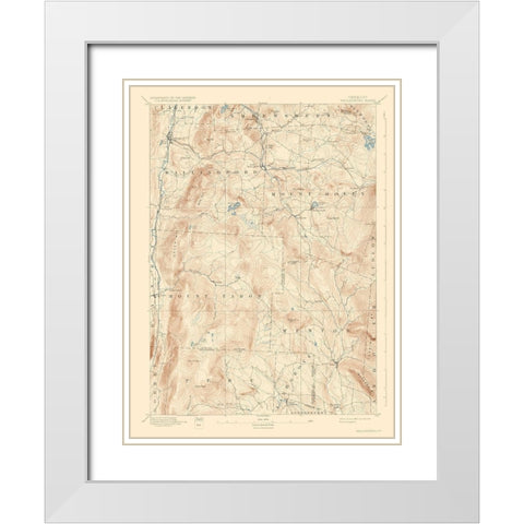 Wallingford Vermont Quad - USGS 1893 White Modern Wood Framed Art Print with Double Matting by USGS