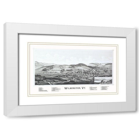 Wilmington Vermont - Burleigh 1891 White Modern Wood Framed Art Print with Double Matting by Burleigh