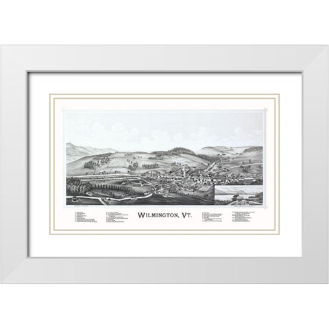 Wilmington Vermont - Burleigh 1891 White Modern Wood Framed Art Print with Double Matting by Burleigh