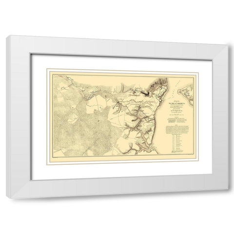 Yorktown Siege Virginia - Labbot 1862 White Modern Wood Framed Art Print with Double Matting by Labbot