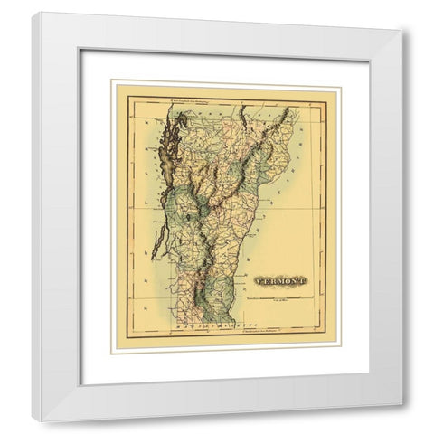 Vermont - 1870 White Modern Wood Framed Art Print with Double Matting by Unknown