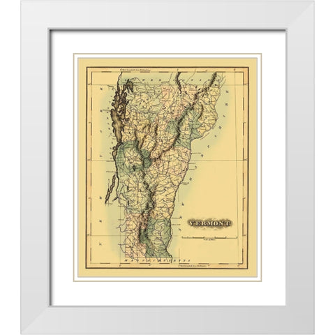 Vermont - 1870 White Modern Wood Framed Art Print with Double Matting by Unknown