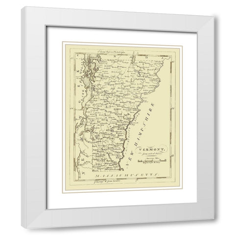 Vermont - Carey 1796 White Modern Wood Framed Art Print with Double Matting by Carey
